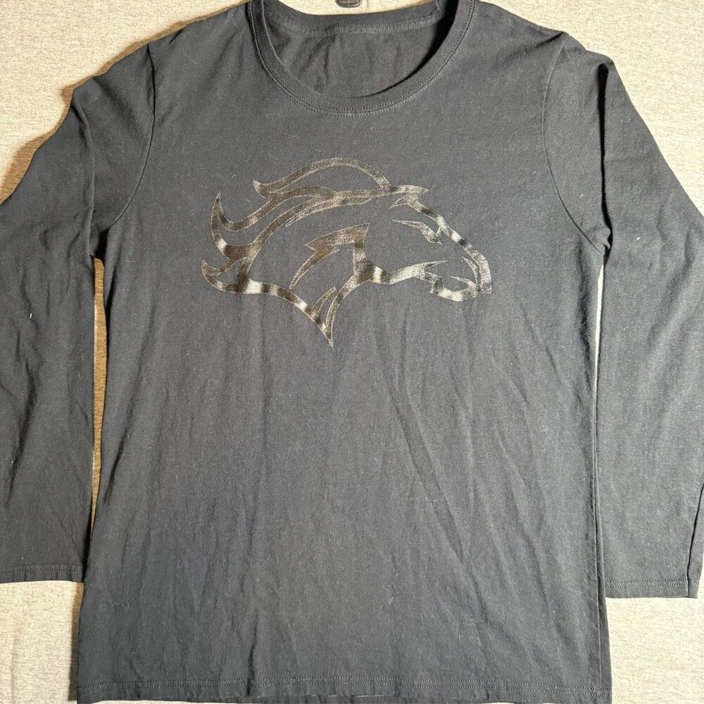 NFL Denver Broncos Long Sleeve Shirt Mens Small Black on Black